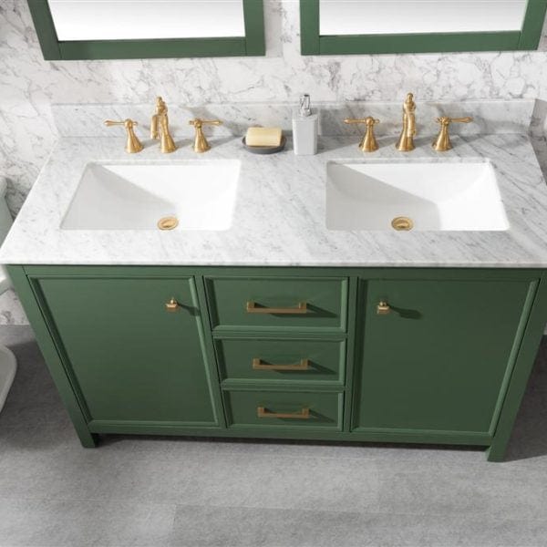 Legion Furniture 54" Double Sink Vanity Cabinet With Carrara White Top