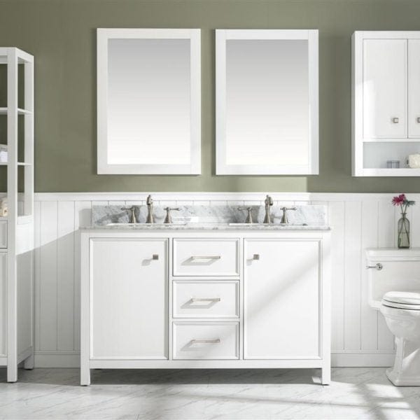 Legion Furniture 54" Double Sink Vanity Cabinet With Carrara White Top