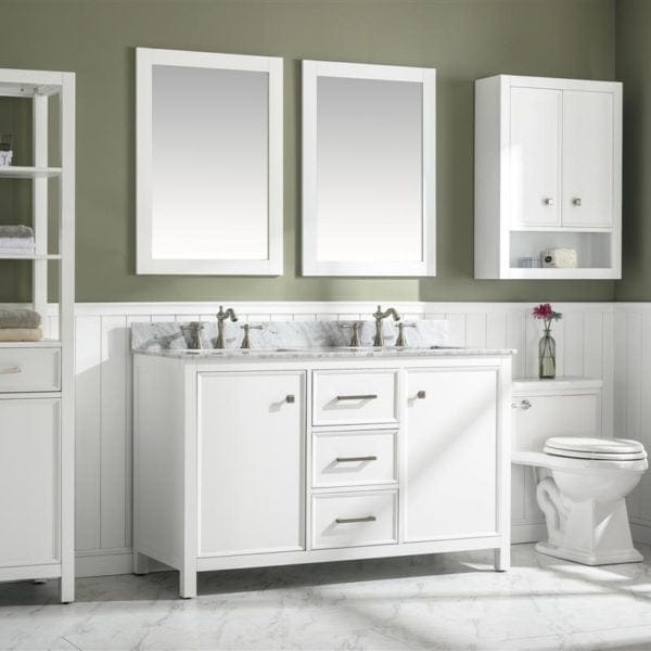 Legion Furniture 54" Double Sink Vanity Cabinet With Carrara White Top