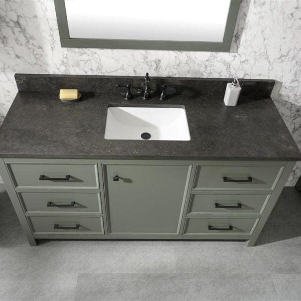 Legion Furniture 60" Single Sink Vanity Cabinet With Carrara White Top