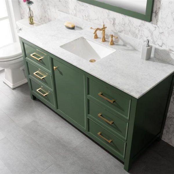 Legion Furniture 60" Single Sink Vanity Cabinet With Carrara White Top