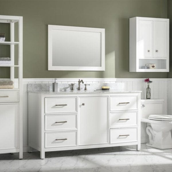 Legion Furniture 60" Single Sink Vanity Cabinet With Carrara White Top