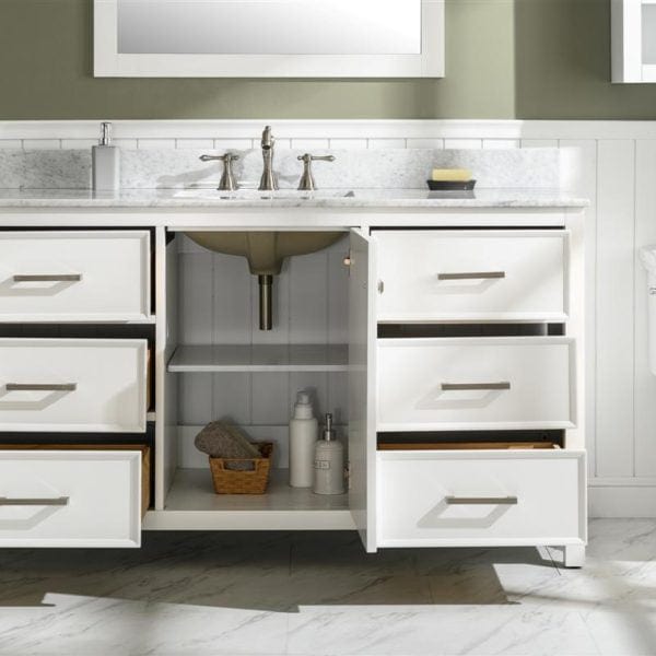 Legion Furniture 60" Single Sink Vanity Cabinet With Carrara White Top