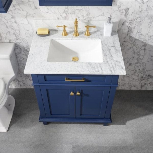 Legion Furniture 30" Sink Vanity Cabinet With Carrara White Top