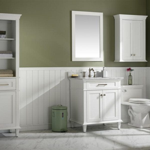 Legion Furniture 30" Sink Vanity Cabinet With Carrara White Top