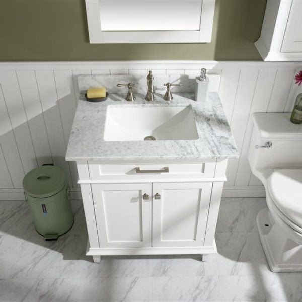 Legion Furniture 30" Sink Vanity Cabinet With Carrara White Top