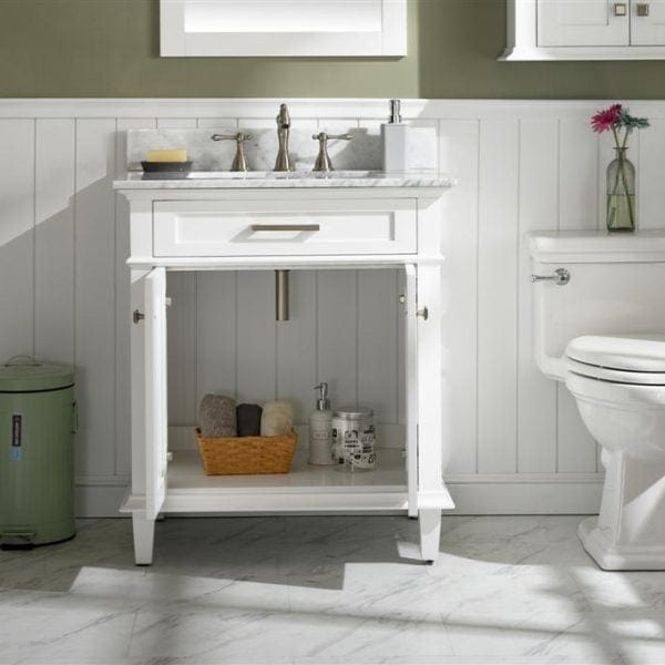 Legion Furniture 30" Sink Vanity Cabinet With Carrara White Top