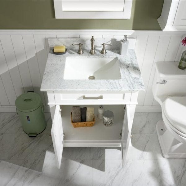 Legion Furniture 30" Sink Vanity Cabinet With Carrara White Top