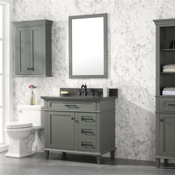 Legion Furniture 36" Sink Vanity Cabinet With Carrara White Top