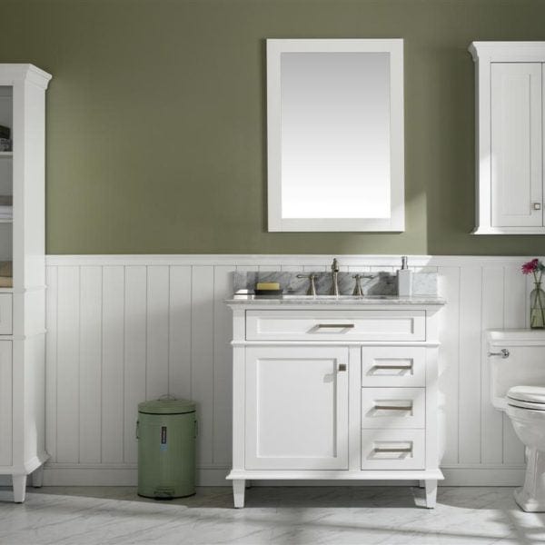 Legion Furniture 36" Sink Vanity Cabinet With Carrara White Top