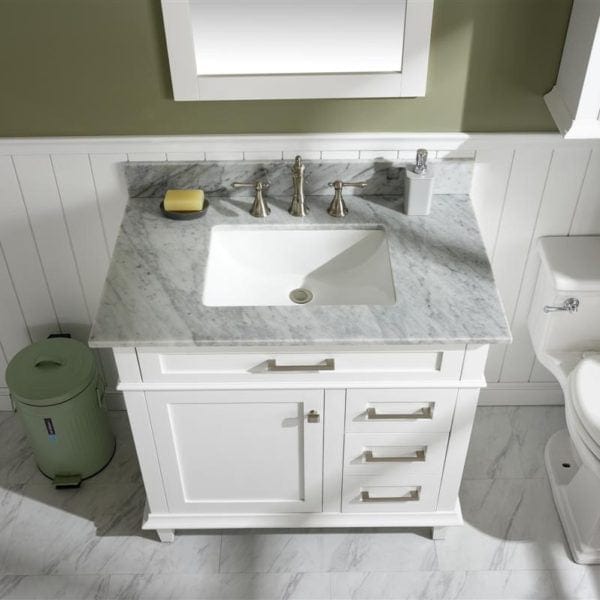 Legion Furniture 36" Sink Vanity Cabinet With Carrara White Top