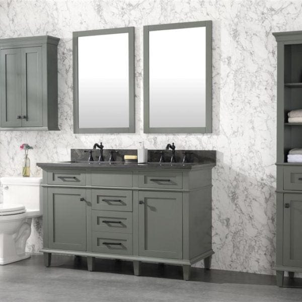 Legion Furniture 54" Double Sink Vanity Cabinet With Carrara White Top