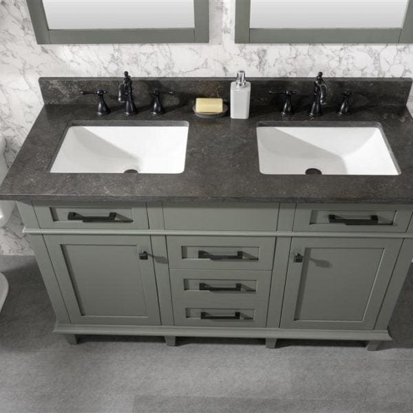 Legion Furniture 54" Double Sink Vanity Cabinet With Carrara White Top