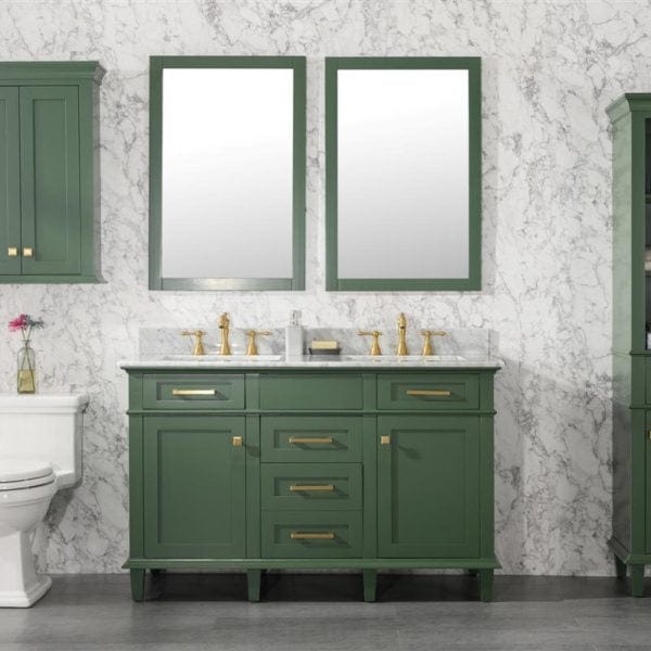 Legion Furniture 54" Double Sink Vanity Cabinet With Carrara White Top