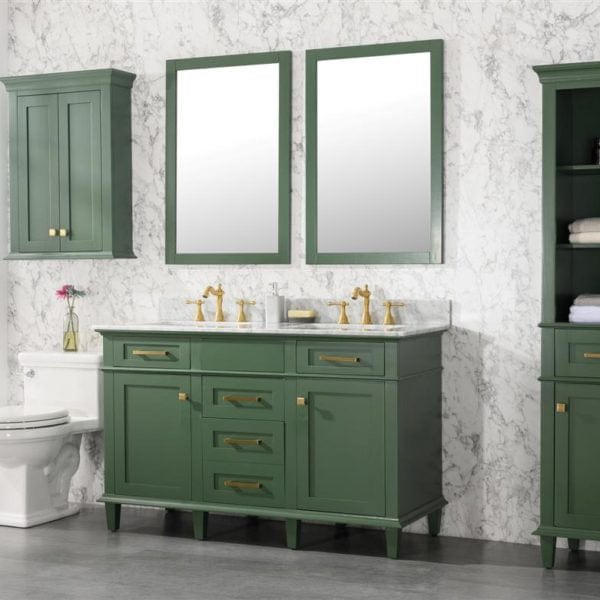 Legion Furniture 54" Double Sink Vanity Cabinet With Carrara White Top