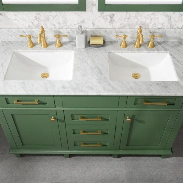 Legion Furniture 54" Double Sink Vanity Cabinet With Carrara White Top