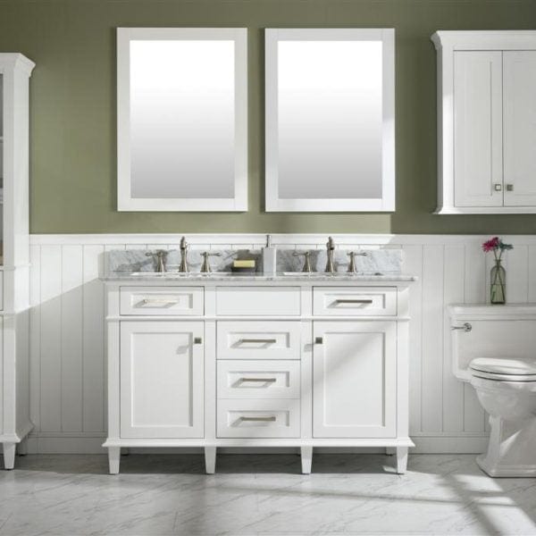 Legion Furniture 54" Double Sink Vanity Cabinet With Carrara White Top