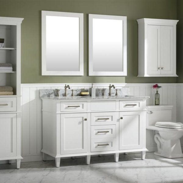 Legion Furniture 54" Double Sink Vanity Cabinet With Carrara White Top