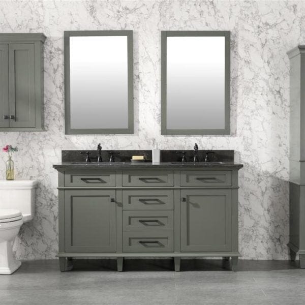 Legion Furniture 60" Double Sink Vanity Cabinet With Carrara White Top