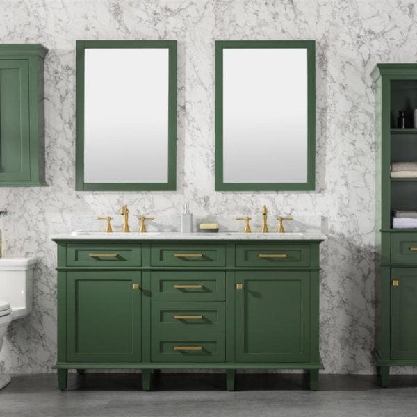 Legion Furniture 60" Double Sink Vanity Cabinet With Carrara White Top