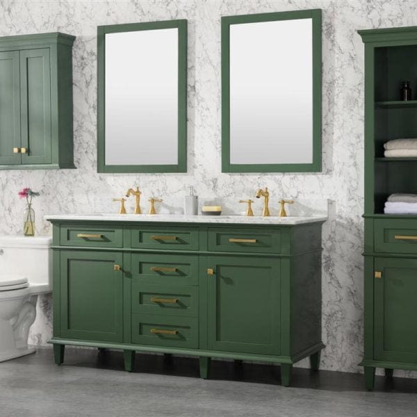 Legion Furniture 60" Double Sink Vanity Cabinet With Carrara White Top