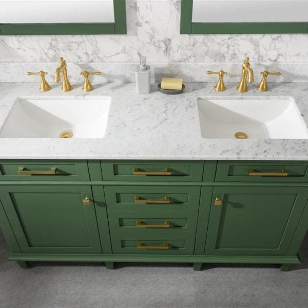 Legion Furniture 60" Double Sink Vanity Cabinet With Carrara White Top