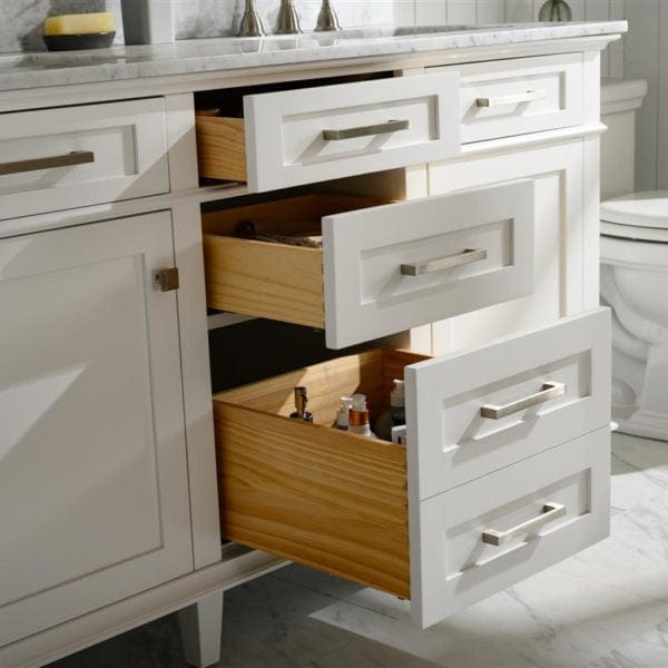 Legion Furniture 60" Double Sink Vanity Cabinet With Carrara White Top