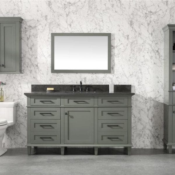 Legion Furniture 60" Single Sink Vanity Cabinet With Carrara White Top