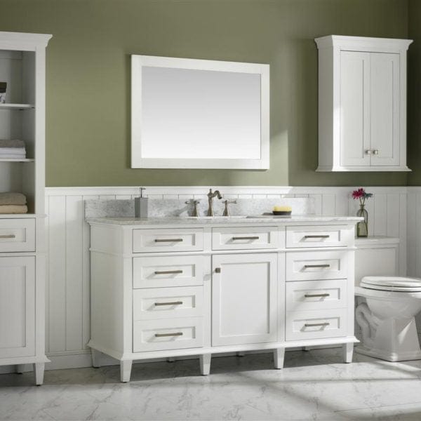 Legion Furniture 60" Single Sink Vanity Cabinet With Carrara White Top