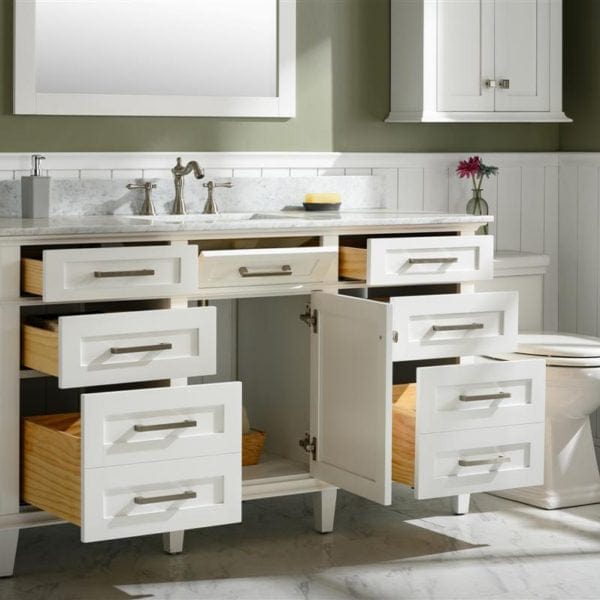 Legion Furniture 60" Single Sink Vanity Cabinet With Carrara White Top