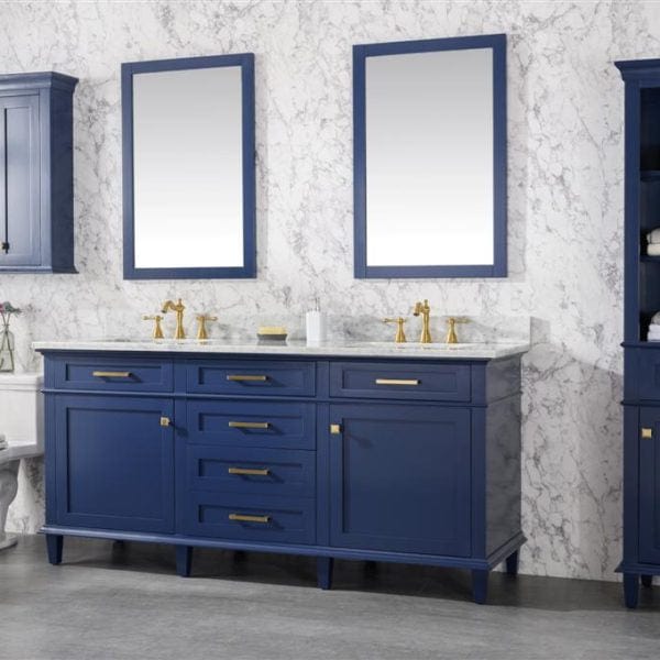 Legion Furniture 72" Double Single Sink Vanity Cabinet With Carrara White Top