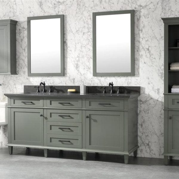 Legion Furniture 72" Double Single Sink Vanity Cabinet With Carrara White Top