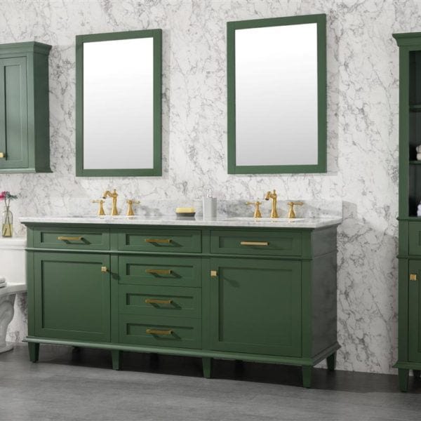 Legion Furniture 72" Double Single Sink Vanity Cabinet With Carrara White Top