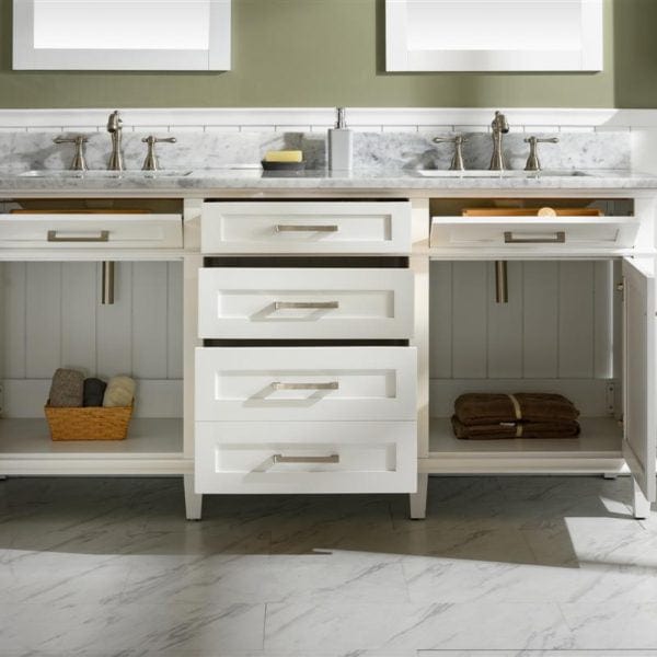 Legion Furniture 72" Double Single Sink Vanity Cabinet With Carrara White Top