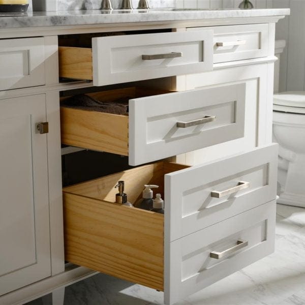 Legion Furniture 72" Double Single Sink Vanity Cabinet With Carrara White Top