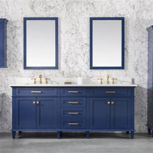 Legion Furniture 80" Double Sink Vanity Cabinet With Carrara White Quartz Top