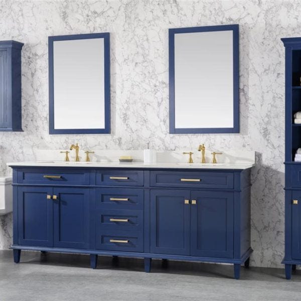 Legion Furniture 80" Double Sink Vanity Cabinet With Carrara White Quartz Top