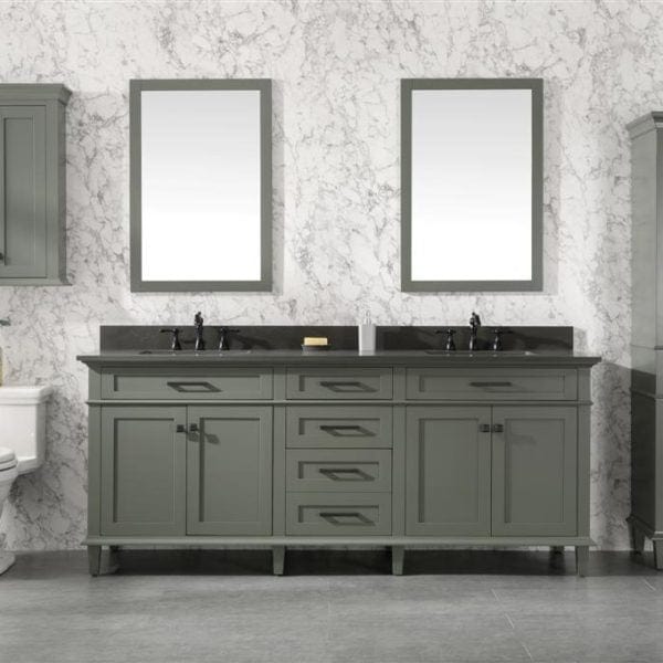 Legion Furniture 80" Double Sink Vanity Cabinet With Carrara White Quartz Top