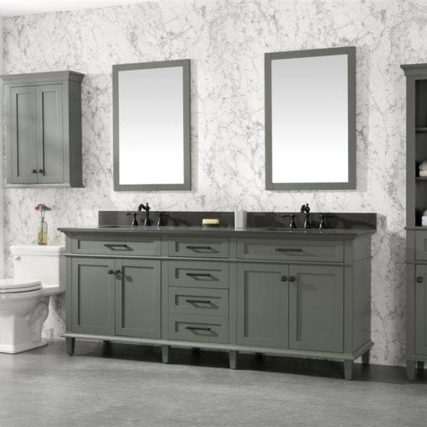 Legion Furniture 80" Double Sink Vanity Cabinet With Carrara White Quartz Top