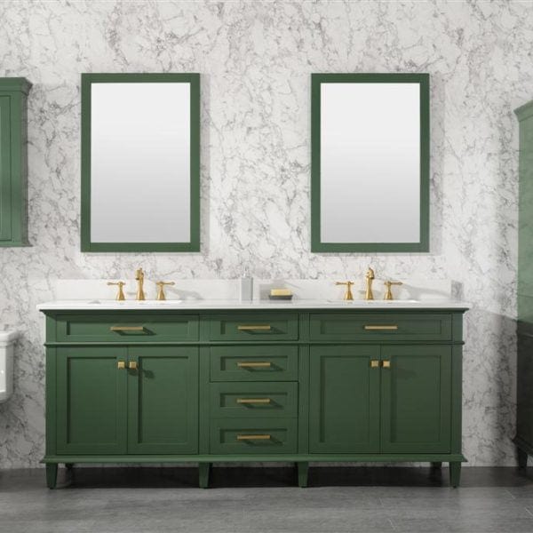 Legion Furniture 80" Double Sink Vanity Cabinet With Carrara White Quartz Top