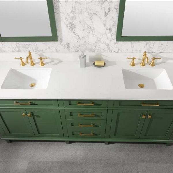 Legion Furniture 80" Double Sink Vanity Cabinet With Carrara White Quartz Top