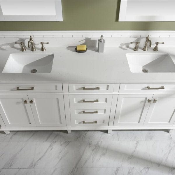 Legion Furniture 80" Double Sink Vanity Cabinet With Carrara White Quartz Top