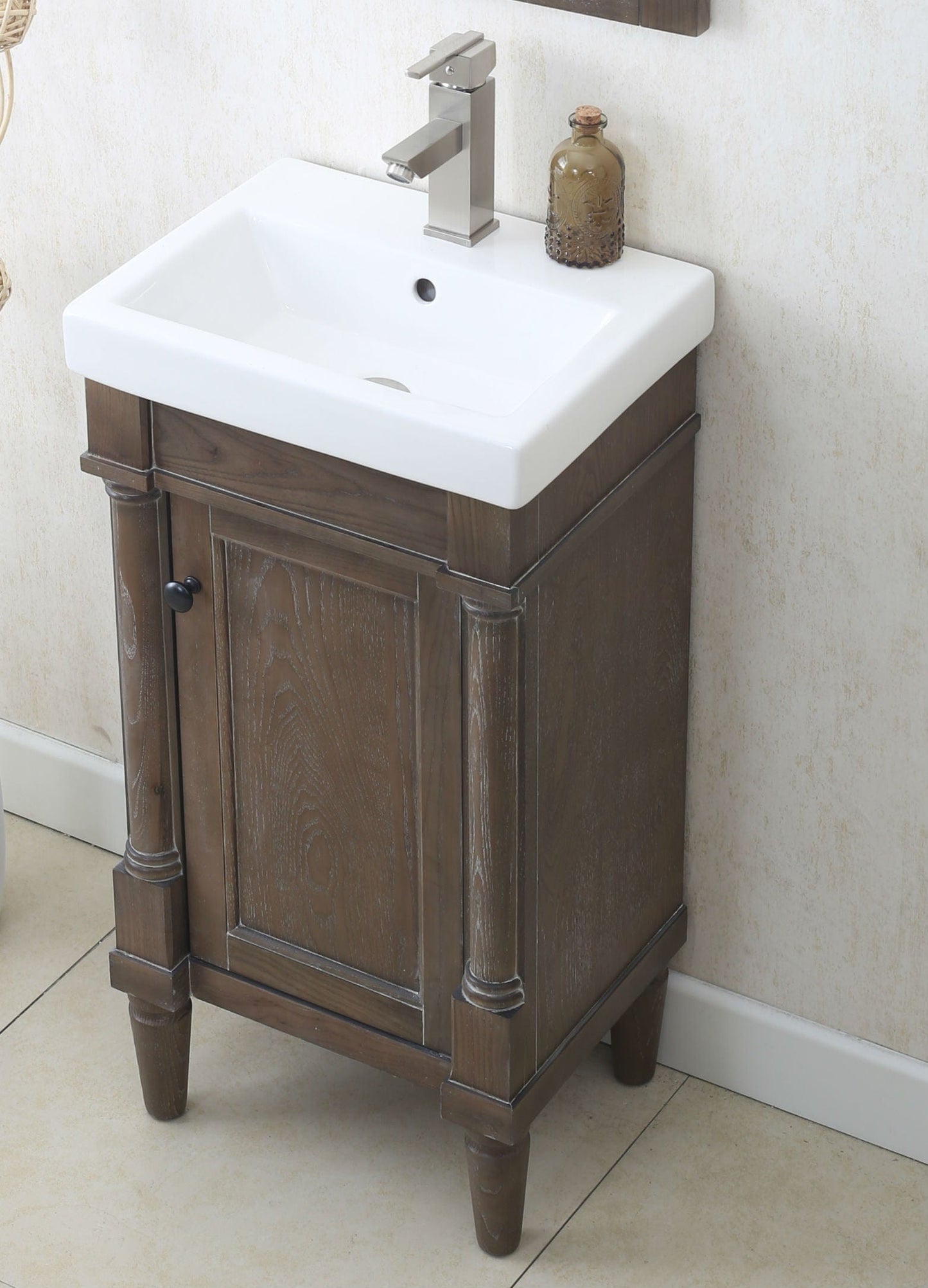 Legion Furniture Weathered Gray Sink Vanity, No Faucet