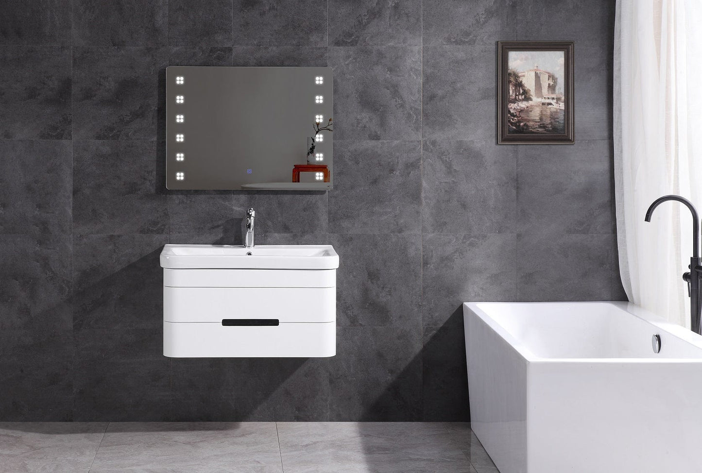 Legion Furniture Bathroom Vanity With Led Mirror- PVC