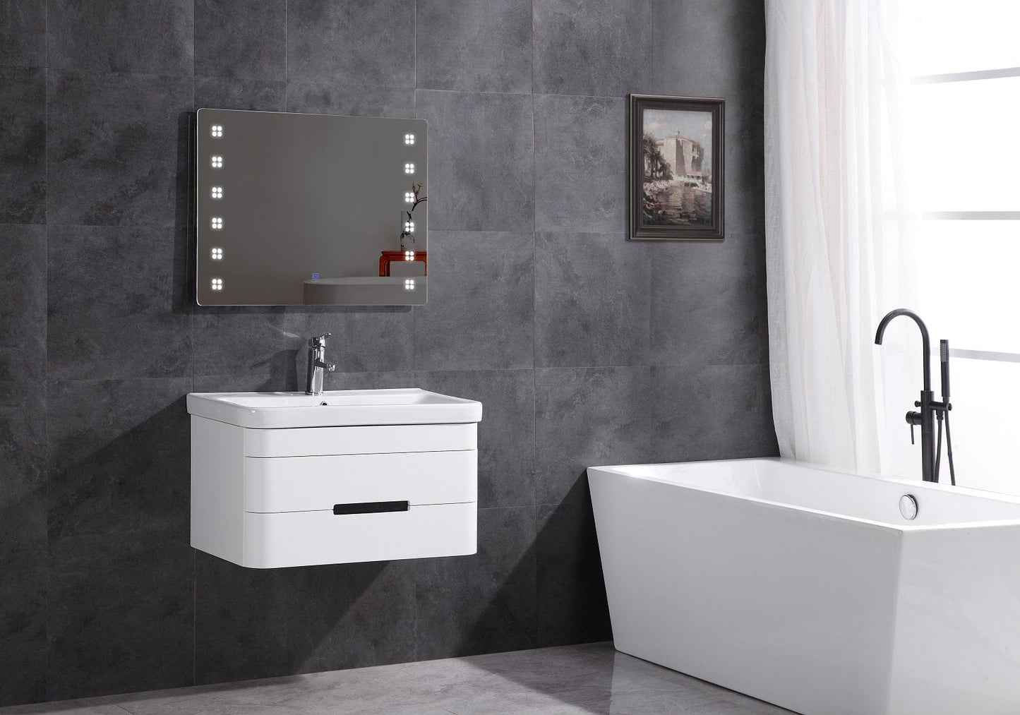 Legion Furniture Bathroom Vanity With Led Mirror- PVC