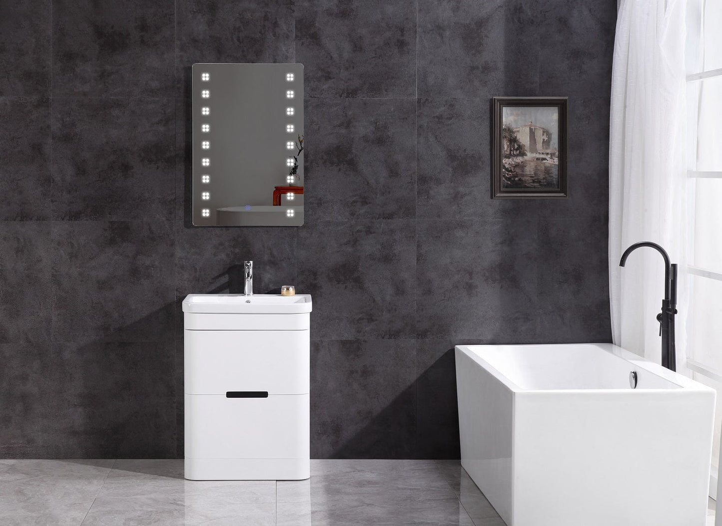 Legion Furniture Bathroom Vanity With Led Mirror- PVC