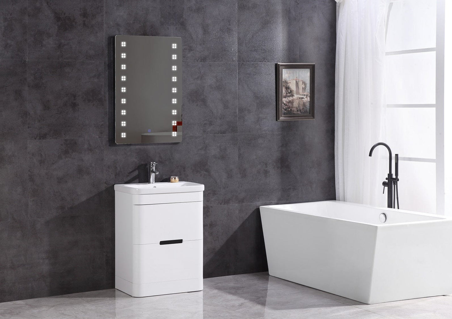 Legion Furniture Bathroom Vanity With Led Mirror- PVC