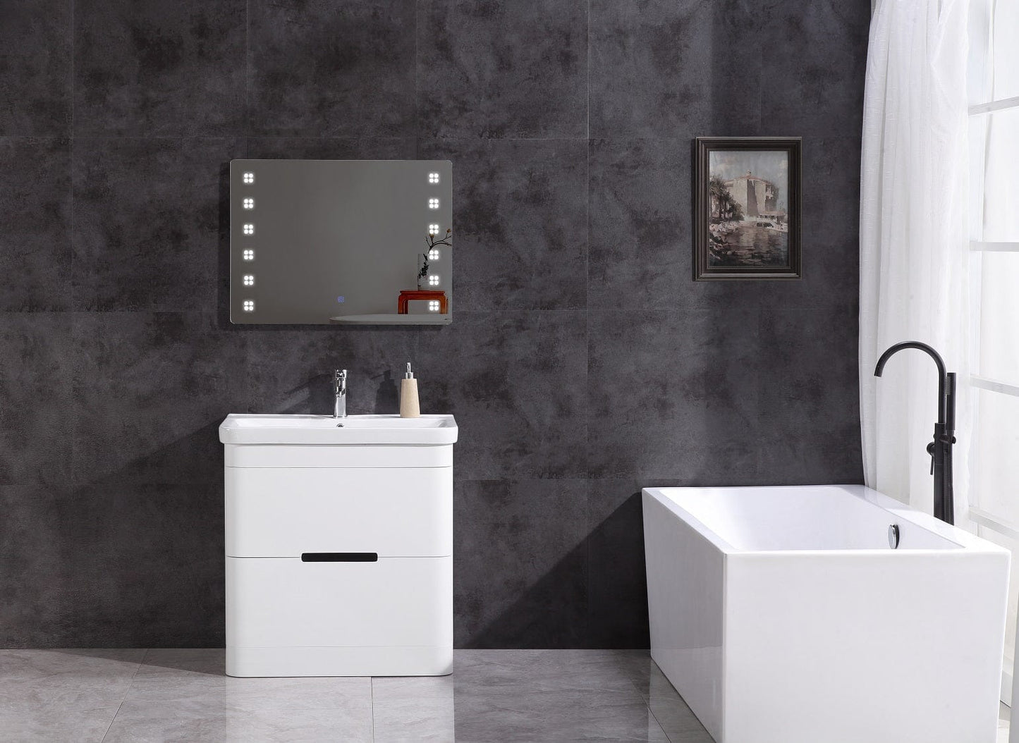 Legion Furniture Bathroom Vanity With Led Mirror- PVC