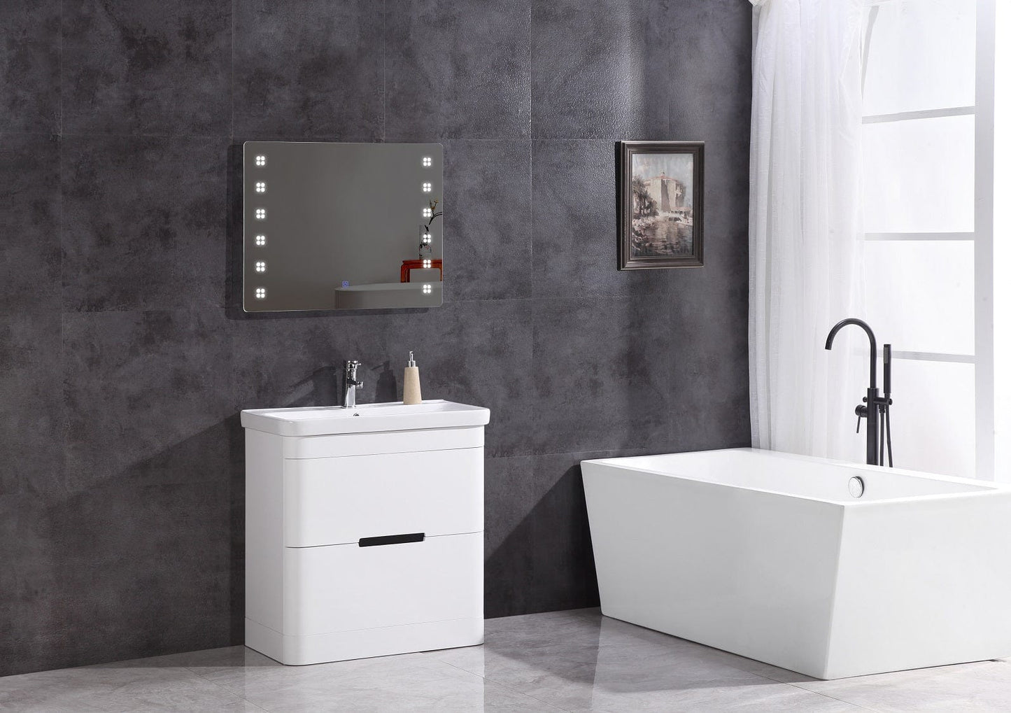 Legion Furniture Bathroom Vanity With Led Mirror- PVC