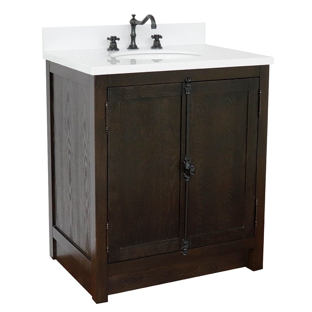 Bellaterra 31" Single Vanity in Brown Ash Finish